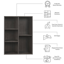 Load image into Gallery viewer, TADesign Muo-6013 5 Shelves Multipurpose Storage Bookshelf in Dark Walnut Color
