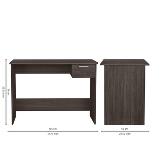 TADesign Quatro-1 Study Table & Office Desk With Drawer Multipurpose Storage in Dark Walnut Color