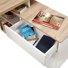Load image into Gallery viewer, TADesign Alfie Study Table &amp; Office Desk in Natural Oak &amp; White Color
