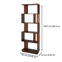 Load image into Gallery viewer, TADesign Cassidy 5 Tier Book Shelf in English Oak Brown &amp; English Oak Red Color
