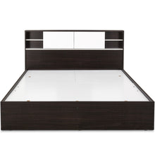 Load image into Gallery viewer, TADesign Della Queen Size Hydraulic Storage Bed with Headboad Storage in Walnut &amp; White Color
