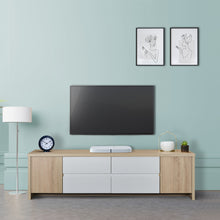 Load image into Gallery viewer, TADesign Fusion TV Unit in Matte Sonoma Oak &amp; Glossy White Color
