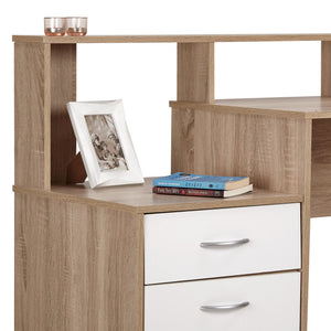 TADesign Duncan Study Table & Office Desk in Natural Oak & White Color