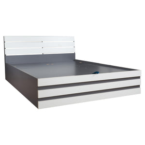 TADesign Electa King Size Hydraulic Storage Bed in Slate Grey & White Color