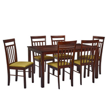 Load image into Gallery viewer, TADesign Fiesta 4 Seater Solid Wood Dining Set in Walnut &amp; Light Green Color
