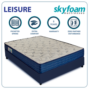 Skyfoam Lesiure Medium Firm Comfort with Zero Partner Disturbance Pocket Spring Mattress in Off White Color