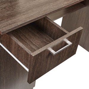 TADesign Quatro-3 Study Table & Office Desk With Drawer & Bookshelf Multipurpose Storage in Dark Walnut Color