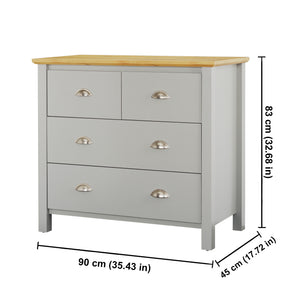 TADesign Astbury Chest Of Drawers in Wotan Oak & Light Grey Color