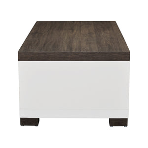 TADesign Milo Coffee Table in Dark Brown & White Color