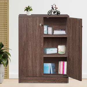 TADesign Muo-6007 3 Shelves Multipurpose Storage Bookshelf in Dark Walnut Color