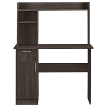 Load image into Gallery viewer, TADesign Quatro-3 Study Table &amp; Office Desk With Drawer &amp; Bookshelf Multipurpose Storage in Dark Walnut Color
