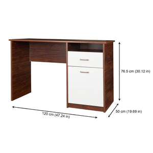 TADesign Airon Study Desk & Office Table in English Oak Brown & White Color