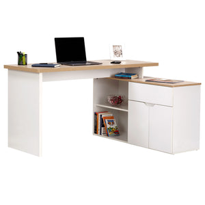 TADesign Alfie Study Table & Office Desk in Natural Oak & White Color