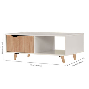 TADesign Artigo-2 Engineered Wood Coffee Table - Sonoma Oak & White