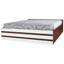 Load image into Gallery viewer, TADesign Brianna Queen Size Bed without Storage in English Oak Brown &amp; White Color

