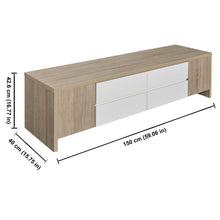Load image into Gallery viewer, TADesign Fusion Engineered Wood TV Entertainment Unit - Sonoma Oak &amp; High Gloss White
