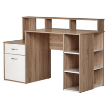 Load image into Gallery viewer, TADesign Duncan Study Table &amp; Office Desk in Natural Oak &amp; White Color
