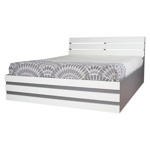 TADesign Electa Queen Size Hydraulic Storage Bed in Slate Grey & White Color