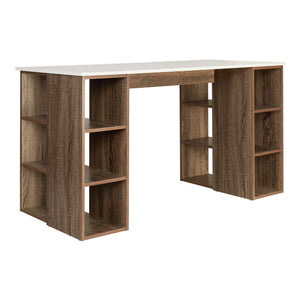 TADesign Fozia Study Table & Office Desk in Grey Oak & White Color