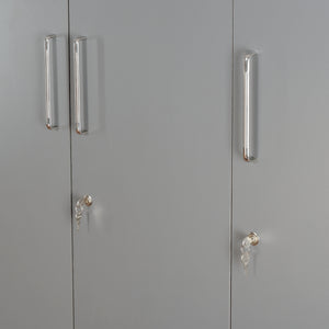 TADesign Gemma 3 Door Wardrobe in English Oak Red & Slate Grey Color