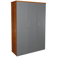 Load image into Gallery viewer, TADesign Gemma 3 Door Wardrobe in English Oak Red &amp; Slate Grey Color
