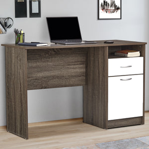 TADesign Harris Study Table & Office Desk in Grey Oak & White Color