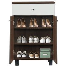 Load image into Gallery viewer, Lego 2 Door Shoe Rack Walnut &amp; White Finish
