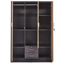 Load image into Gallery viewer, TADesign Premo 3 Door Wardrobe with Mirror in English Wenge &amp; Oak White Color
