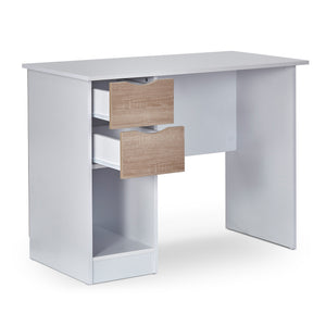 TADesign Quatro Engineered Wood Study and Office Desk - Sonoma Oak and White