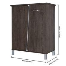 Load image into Gallery viewer, TADesign Quad-Pace Shoe Cabinet in Dark Brown &amp; White Color
