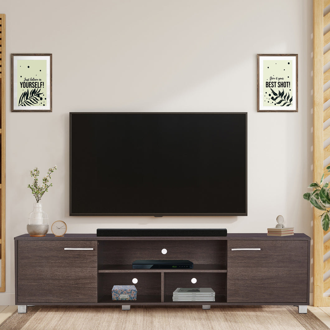 TADesign Robust TV Cabinet and Home Entertainment Unit in Dark Walnut Color