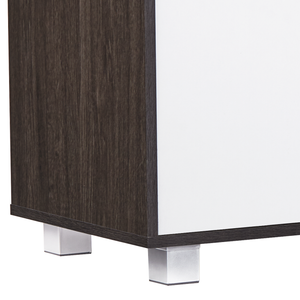 TADesign Robust TV Cabinet and Home Entertainment Unit in Dark Walnut & White Color