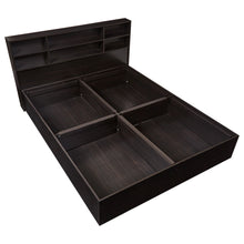 Load image into Gallery viewer, TADesign Tonja King Size Box Storage Bed with Headboad Storage in Walnut Color
