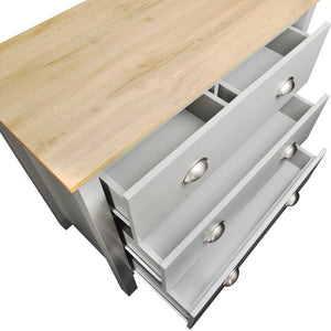 TADesign Astbury Chest Of Drawers in Wotan Oak & Light Grey Color