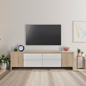 TADesign Fusion Engineered Wood TV Entertainment Unit - Sonoma Oak & High Gloss White