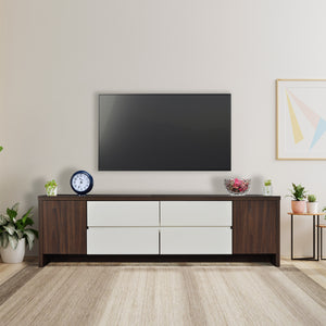 TADesign Fusion Engineered Wood TV Entertainment Unit - Walnut & High Gloss White