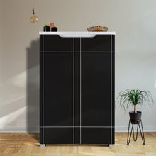 Load image into Gallery viewer, TADesign Asten Shoe Cabinet in White &amp; Black Color
