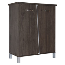 Load image into Gallery viewer, TADesign Quad-Pace Shoe Cabinet in Dark Brown &amp; White Color
