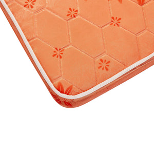 Skyfoam Valueflex Medium Soft Comfort with Air Flow & Zero Partner Disturbance High Density Foam Mattress in Floral Orange Color