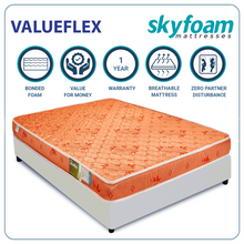 Load image into Gallery viewer, Skyfoam Valueflex Medium Soft Comfort with Air Flow &amp; Zero Partner Disturbance High Density Foam Mattress in Floral Orange Color
